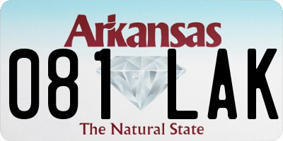 AR license plate 081LAK