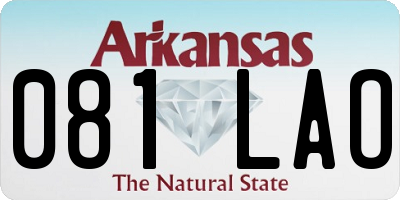 AR license plate 081LAO