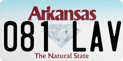 AR license plate 081LAV