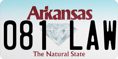 AR license plate 081LAW