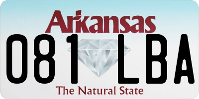 AR license plate 081LBA