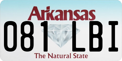 AR license plate 081LBI