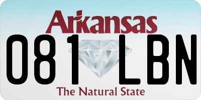 AR license plate 081LBN