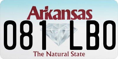 AR license plate 081LBO