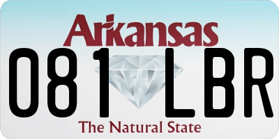 AR license plate 081LBR