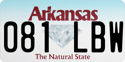 AR license plate 081LBW