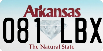 AR license plate 081LBX