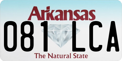 AR license plate 081LCA
