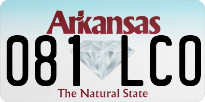 AR license plate 081LCO