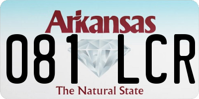 AR license plate 081LCR