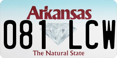 AR license plate 081LCW