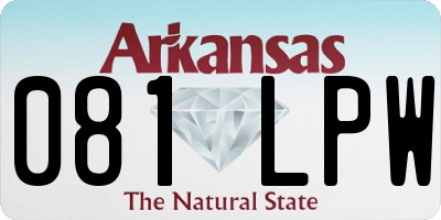 AR license plate 081LPW