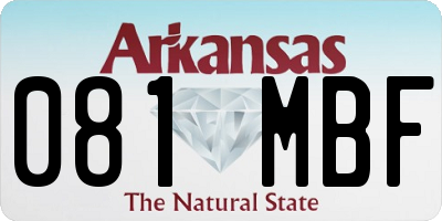 AR license plate 081MBF