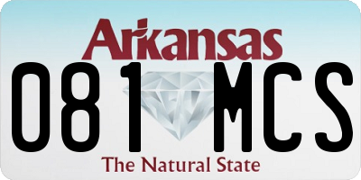 AR license plate 081MCS