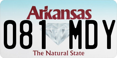 AR license plate 081MDY
