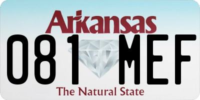 AR license plate 081MEF