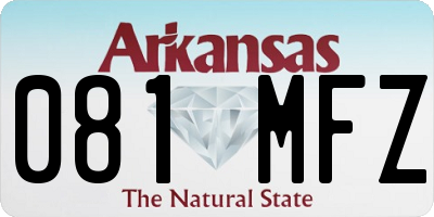 AR license plate 081MFZ