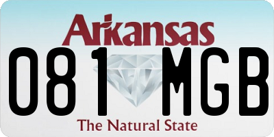 AR license plate 081MGB