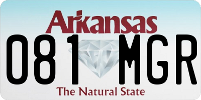 AR license plate 081MGR