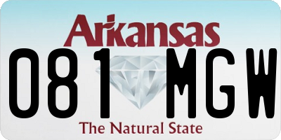 AR license plate 081MGW