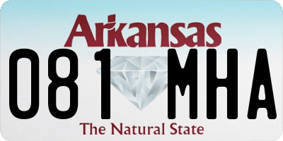 AR license plate 081MHA