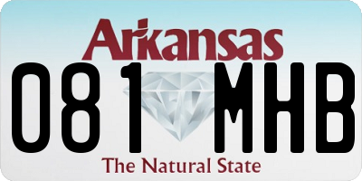 AR license plate 081MHB