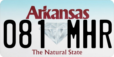 AR license plate 081MHR