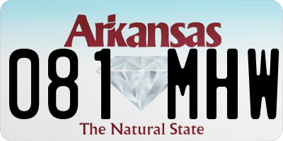 AR license plate 081MHW