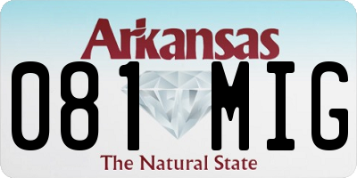 AR license plate 081MIG