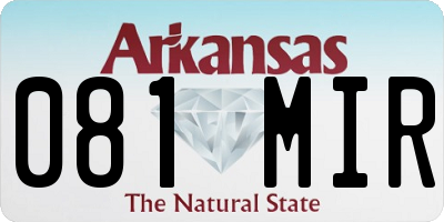 AR license plate 081MIR