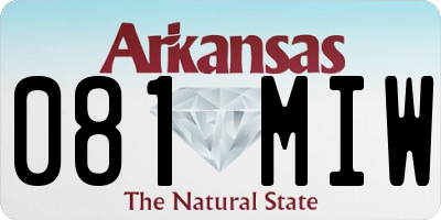 AR license plate 081MIW