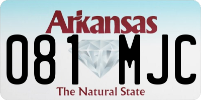 AR license plate 081MJC