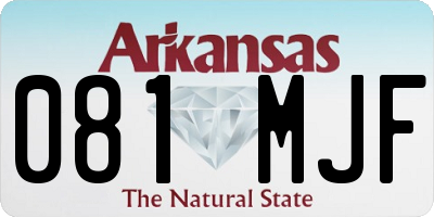 AR license plate 081MJF