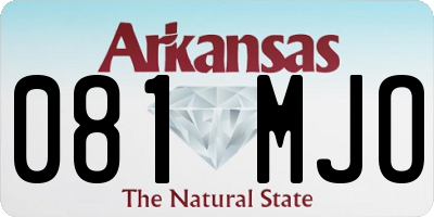 AR license plate 081MJO
