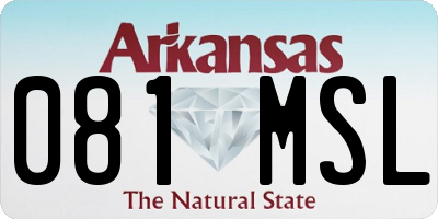 AR license plate 081MSL