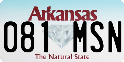 AR license plate 081MSN