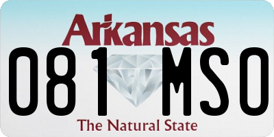 AR license plate 081MSO
