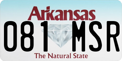 AR license plate 081MSR