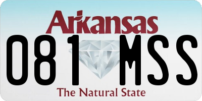 AR license plate 081MSS
