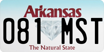 AR license plate 081MST