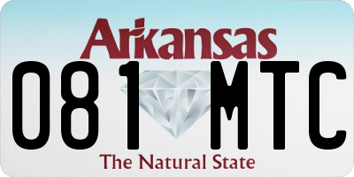 AR license plate 081MTC