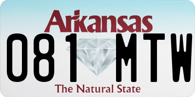 AR license plate 081MTW