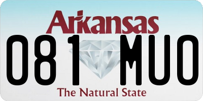 AR license plate 081MUO