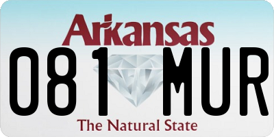 AR license plate 081MUR