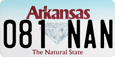 AR license plate 081NAN