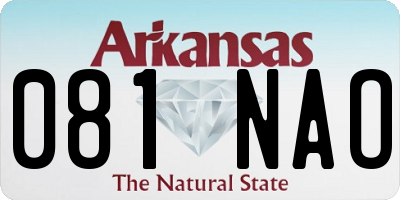 AR license plate 081NAO