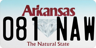 AR license plate 081NAW