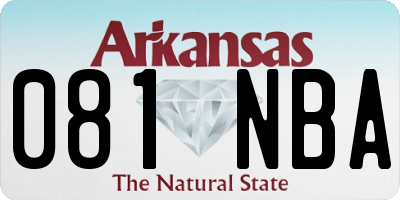AR license plate 081NBA