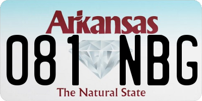 AR license plate 081NBG