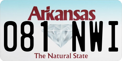 AR license plate 081NWI